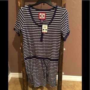 Navy Blue Striped Dress  New